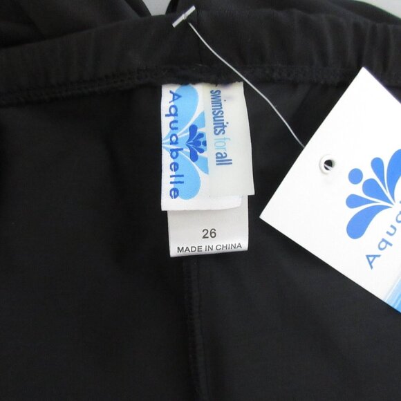 Aquabelle Swimsuits for All Swim Board Shorts Womens Plus 26 Black Elastic Waist - Picture 3 of 5